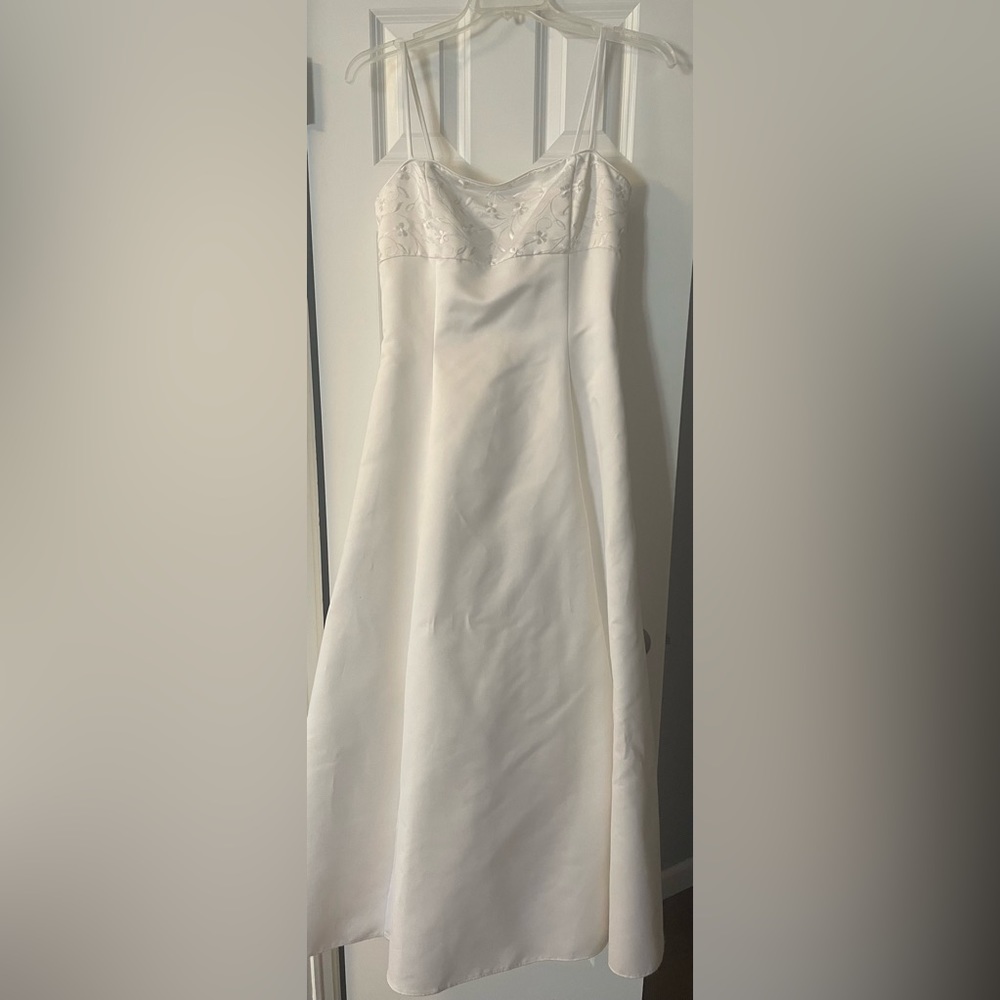 White floor length dress
